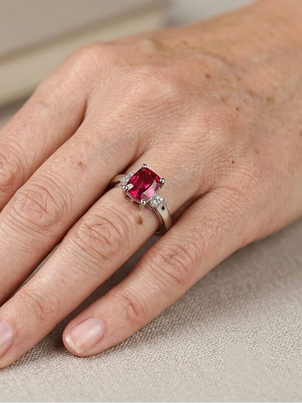 Lab created padparadscha sapphire and white Zircon 2.10 ctw